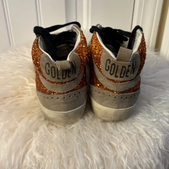 Golden Goose Orange Glitter Midstars - Picture 3 of 12